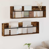 vidaXL Magazine Rack Black Oak 60 x 12 x 30 cm Engineered Wood