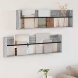 vidaXL Magazine Rack Black Oak 60 x 12 x 30 cm Engineered Wood