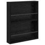 vidaXL Magazine Rack Black Oak 60 x 12 x 70 cm Engineered Wood