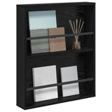 vidaXL Magazine Rack Black Oak 60 x 12 x 70 cm Engineered Wood