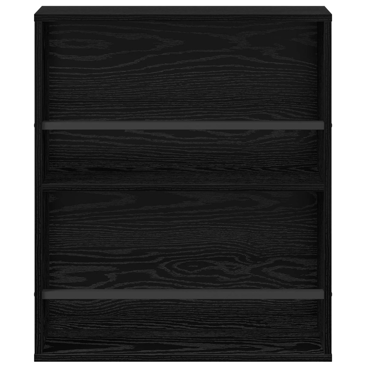 vidaXL Magazine Rack Black Oak 60 x 12 x 70 cm Engineered Wood