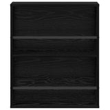 vidaXL Magazine Rack Black Oak 60 x 12 x 70 cm Engineered Wood