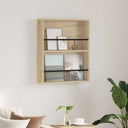 vidaXL Magazine Rack Black Oak 60 x 12 x 70 cm Engineered Wood
