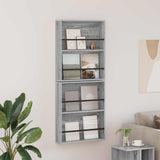 vidaXL Magazine Rack Black Oak 60 x 12 x 70 cm Engineered Wood