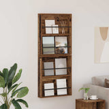 vidaXL Magazine Rack Black Oak 60 x 12 x 70 cm Engineered Wood