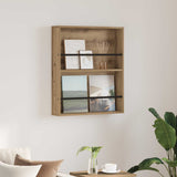 vidaXL Magazine Rack Black Oak 60 x 12 x 70 cm Engineered Wood