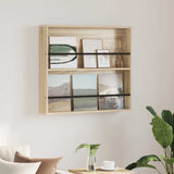 vidaXL Magazine Rack Black Oak 60 x 12 x 70 cm Engineered Wood