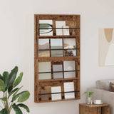 vidaXL Magazine Rack Black Oak 60 x 12 x 70 cm Engineered Wood