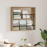 vidaXL Magazine Rack Black Oak 60 x 12 x 70 cm Engineered Wood
