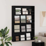 vidaXL Magazine Rack Black Oak 60 x 12 x 70 cm Engineered Wood