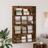 vidaXL Magazine Rack Black Oak 60 x 12 x 70 cm Engineered Wood