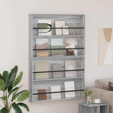 vidaXL Magazine Rack Black Oak 60 x 12 x 70 cm Engineered Wood
