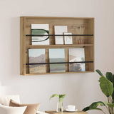vidaXL Magazine Rack Black Oak 60 x 12 x 70 cm Engineered Wood