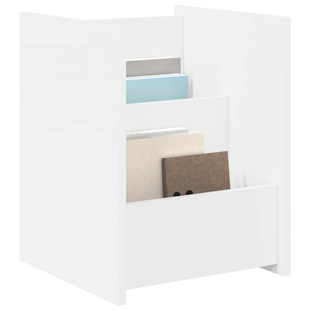 vidaXL Tijdschriftenrek met plank Wit 35 x 35 x 45 cm Bewerkt hout