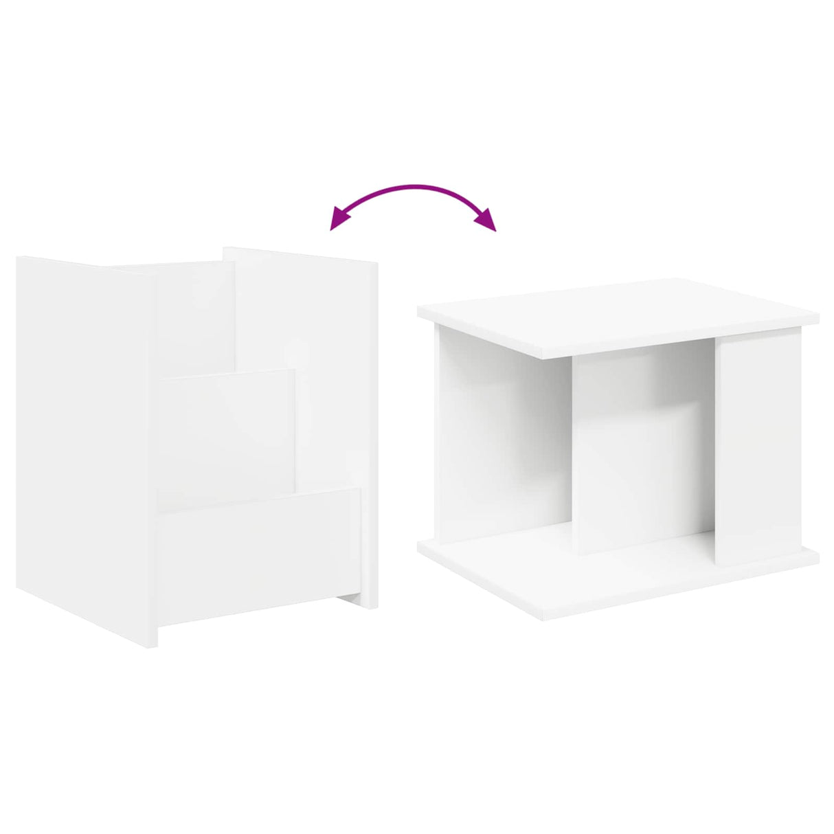 vidaXL Tijdschriftenrek met plank Wit 35 x 35 x 45 cm Bewerkt hout