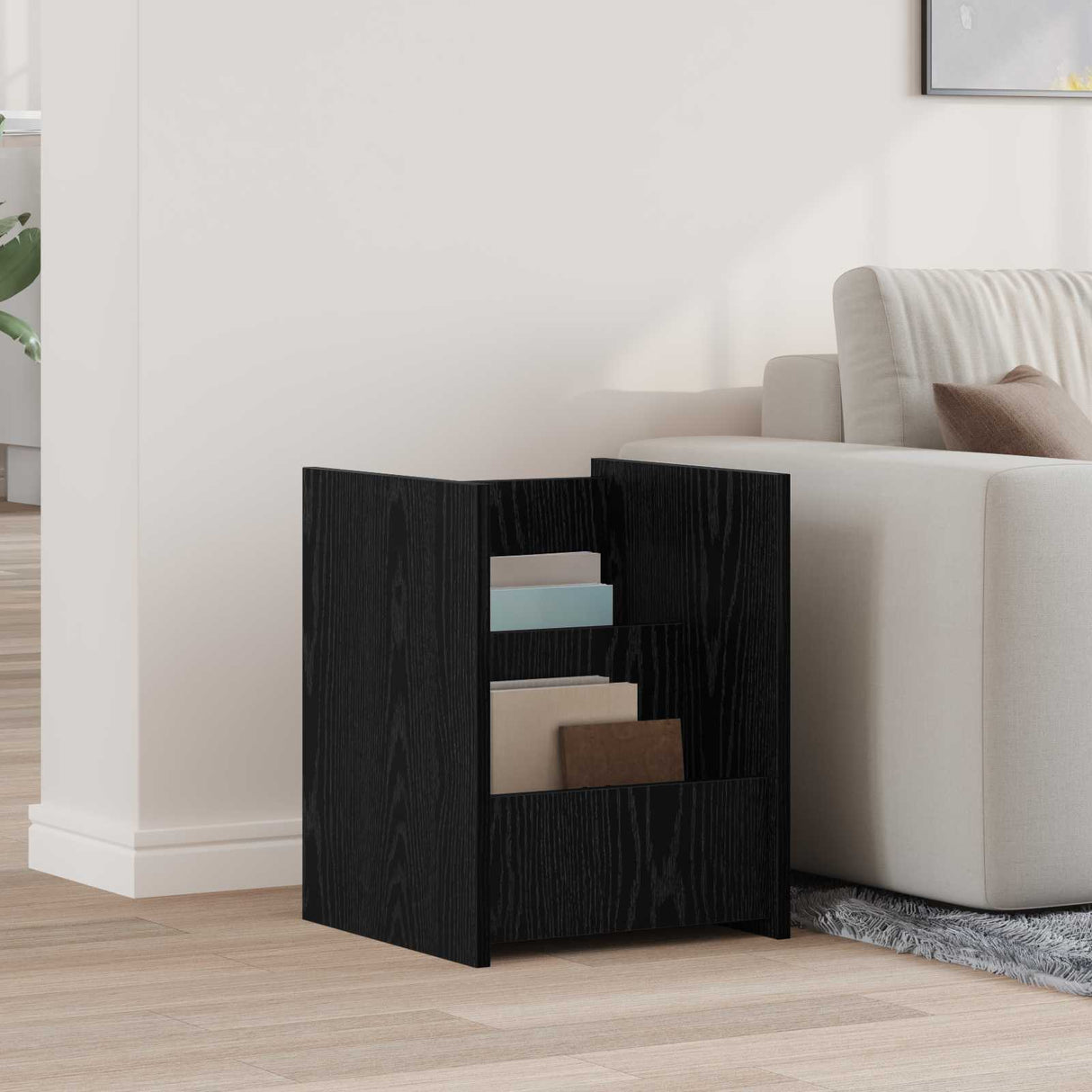 vidaXL Tijdschriftenrek met plank Wit 35 x 35 x 45 cm Bewerkt hout