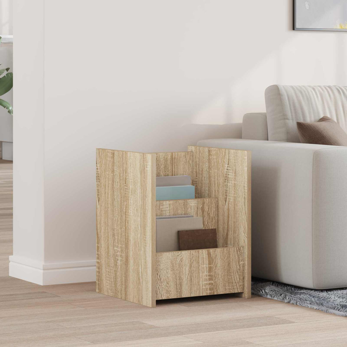 vidaXL Tijdschriftenrek met plank Wit 35 x 35 x 45 cm Bewerkt hout