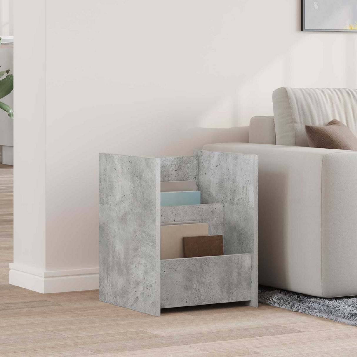 vidaXL Tijdschriftenrek met plank Wit 35 x 35 x 45 cm Bewerkt hout