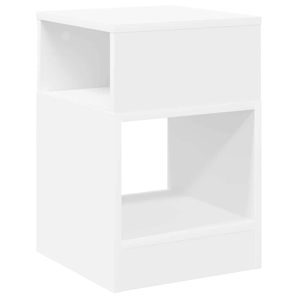 vidaXL Bijzettafel Wit 30,5 x 30 x 45 cm Bewerkt hout
