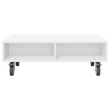 vidaXL Bijzettafel met wielen Wit 90 x 50 x 30 cm Bewerkt hout