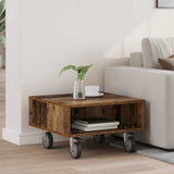 vidaXL Bijzettafel met wielen Wit 90 x 50 x 30 cm Bewerkt hout