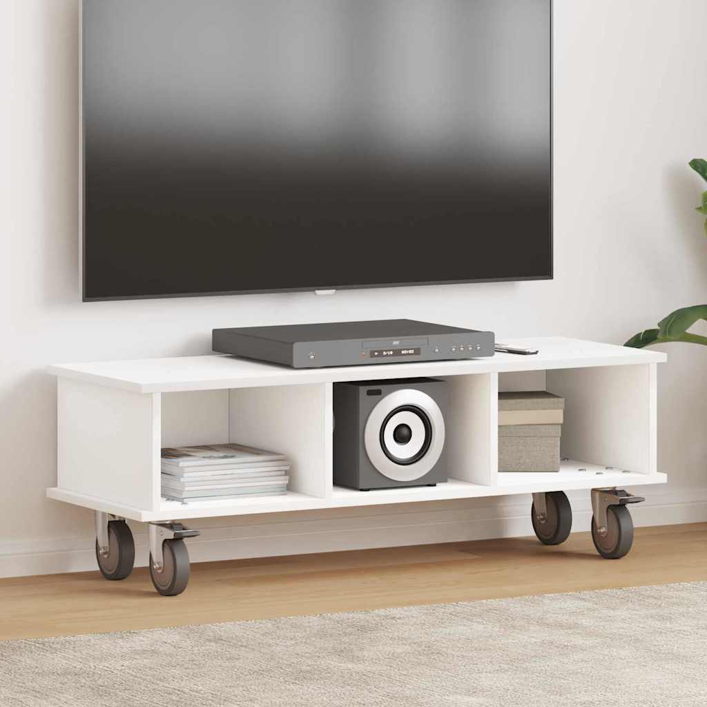 vidaXL TV Stand Wit 100 x 35 x 35 cm Bewerkt hout