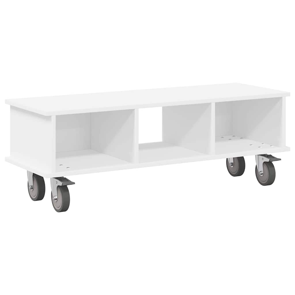 vidaXL TV Stand Wit 100 x 35 x 35 cm Bewerkt hout