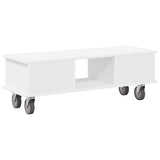vidaXL TV Stand Wit 100 x 35 x 35 cm Bewerkt hout