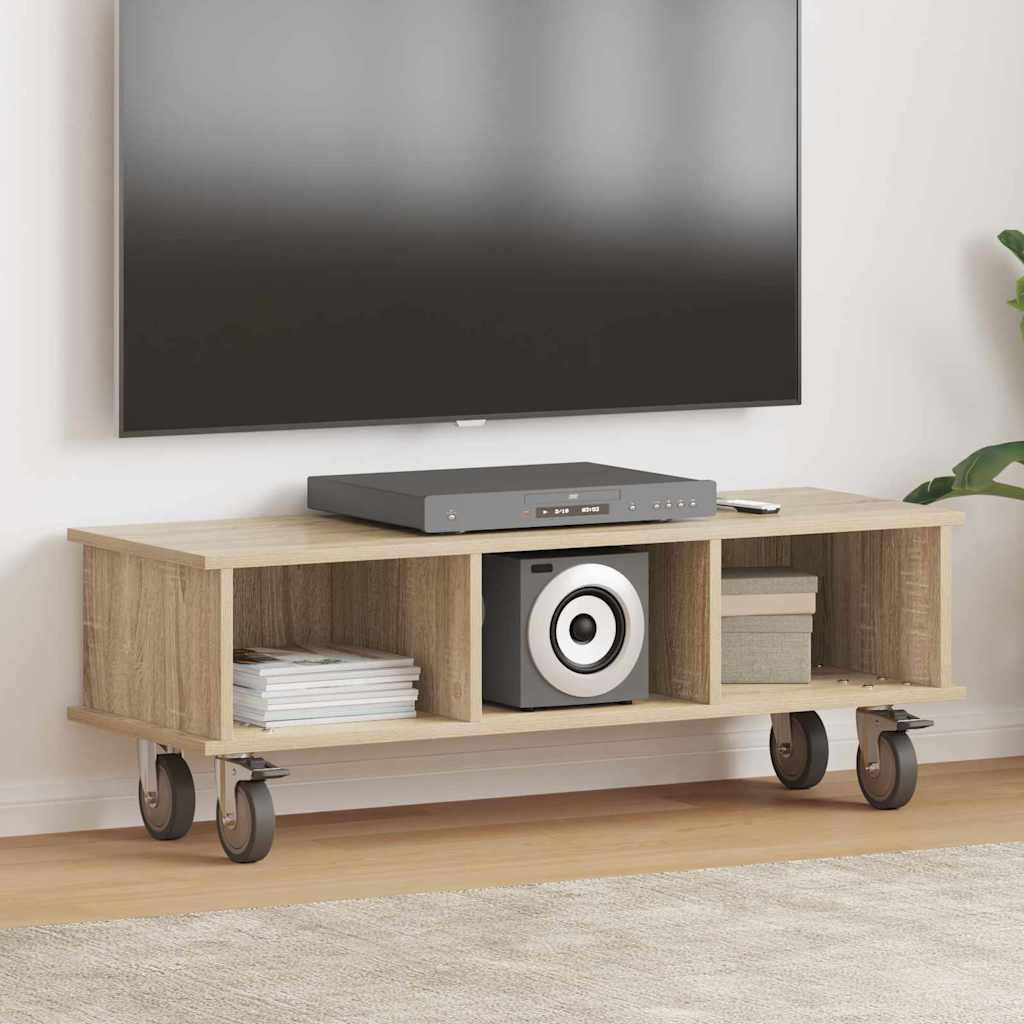 vidaXL TV Stand Wit 100 x 35 x 35 cm Bewerkt hout