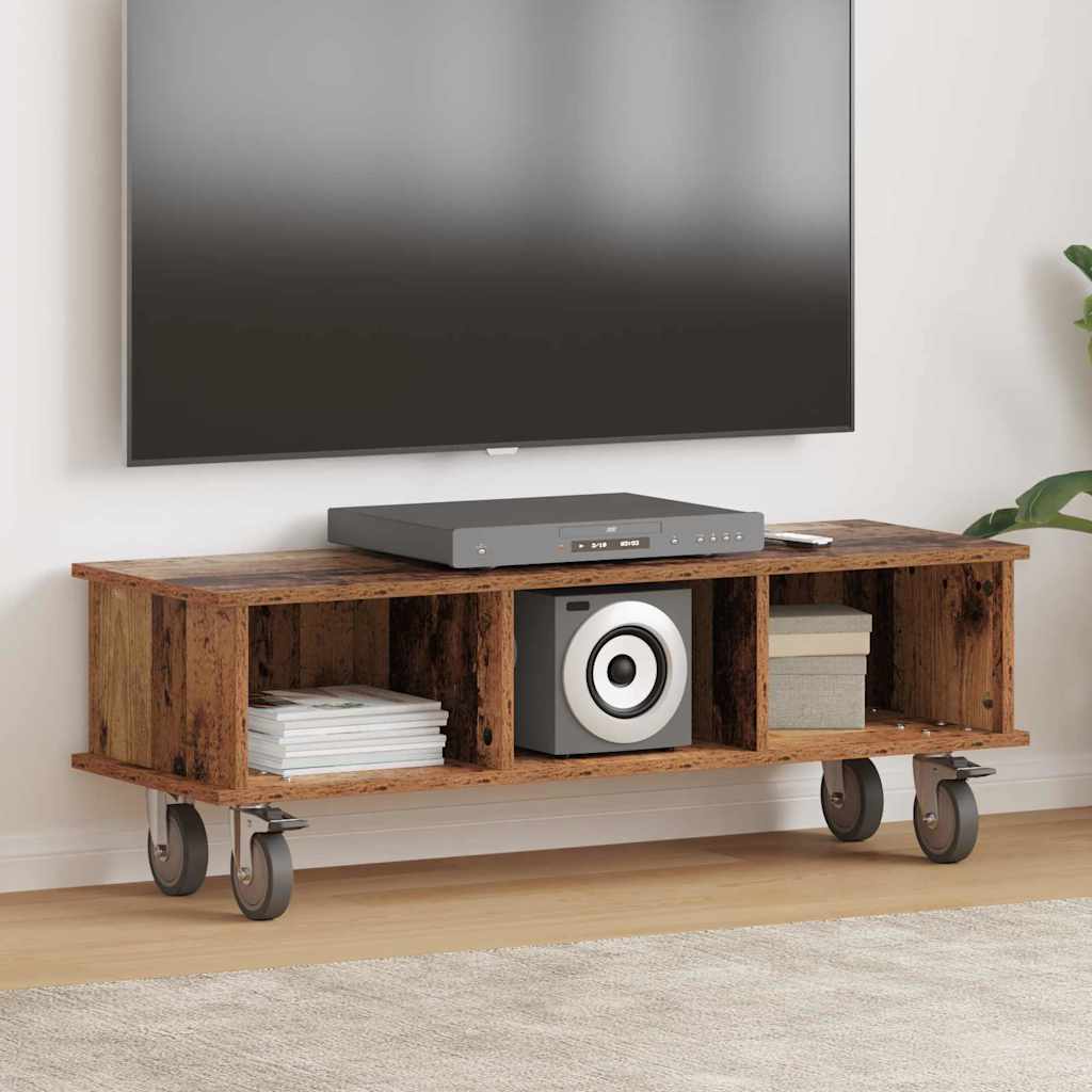 vidaXL TV Stand Wit 100 x 35 x 35 cm Bewerkt hout