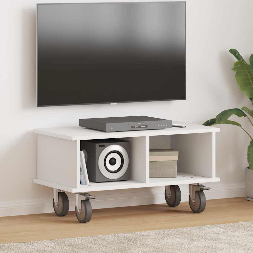 vidaXL TV Stand Wit 100 x 35 x 35 cm Bewerkt hout