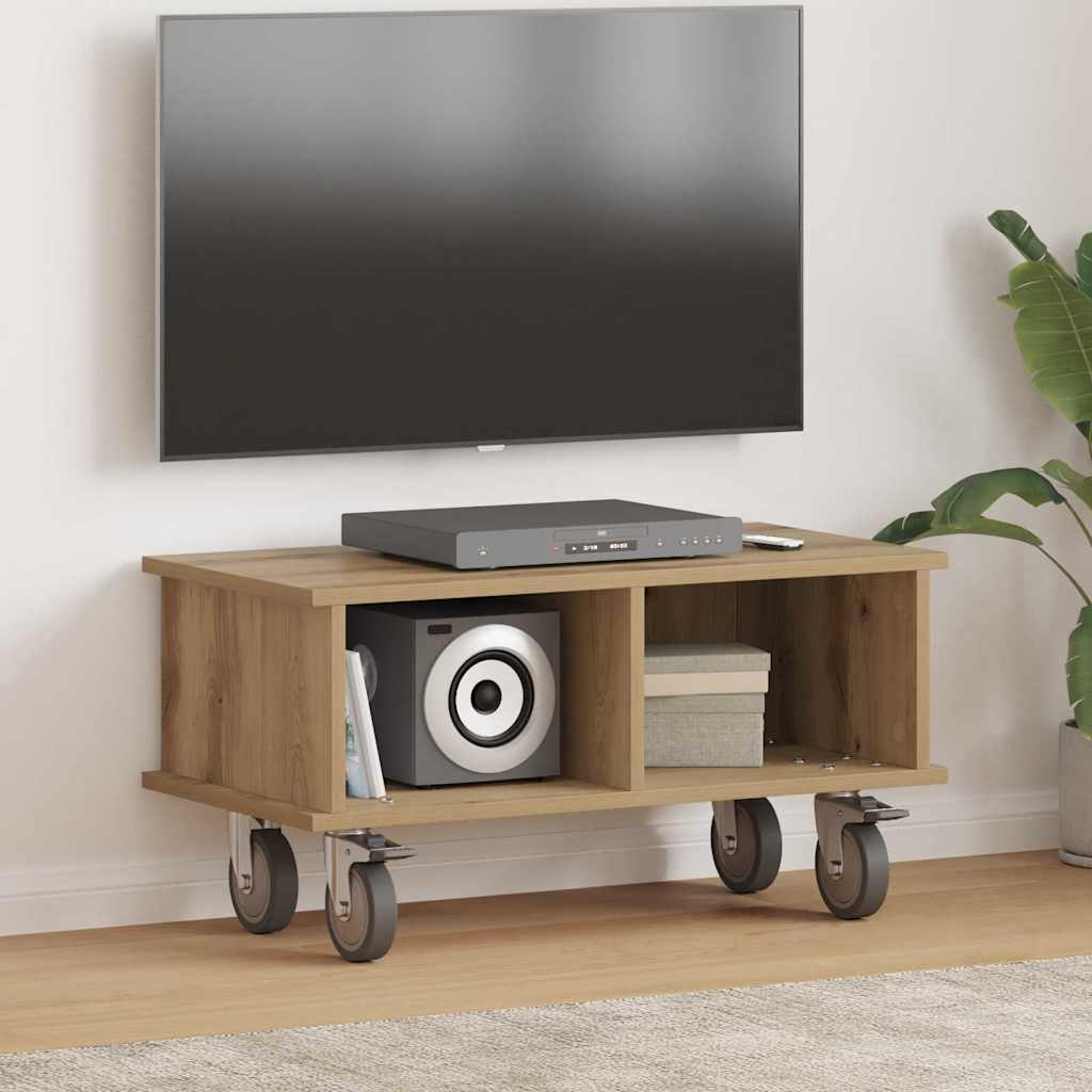 vidaXL TV Stand Wit 100 x 35 x 35 cm Bewerkt hout