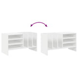 vidaXL Platenkast met plank Wit 78,5 x 35 x 45 cm Bewerkt hout