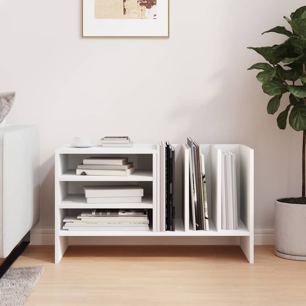 vidaXL Platenkast met plank Wit 78,5 x 35 x 45 cm Bewerkt hout
