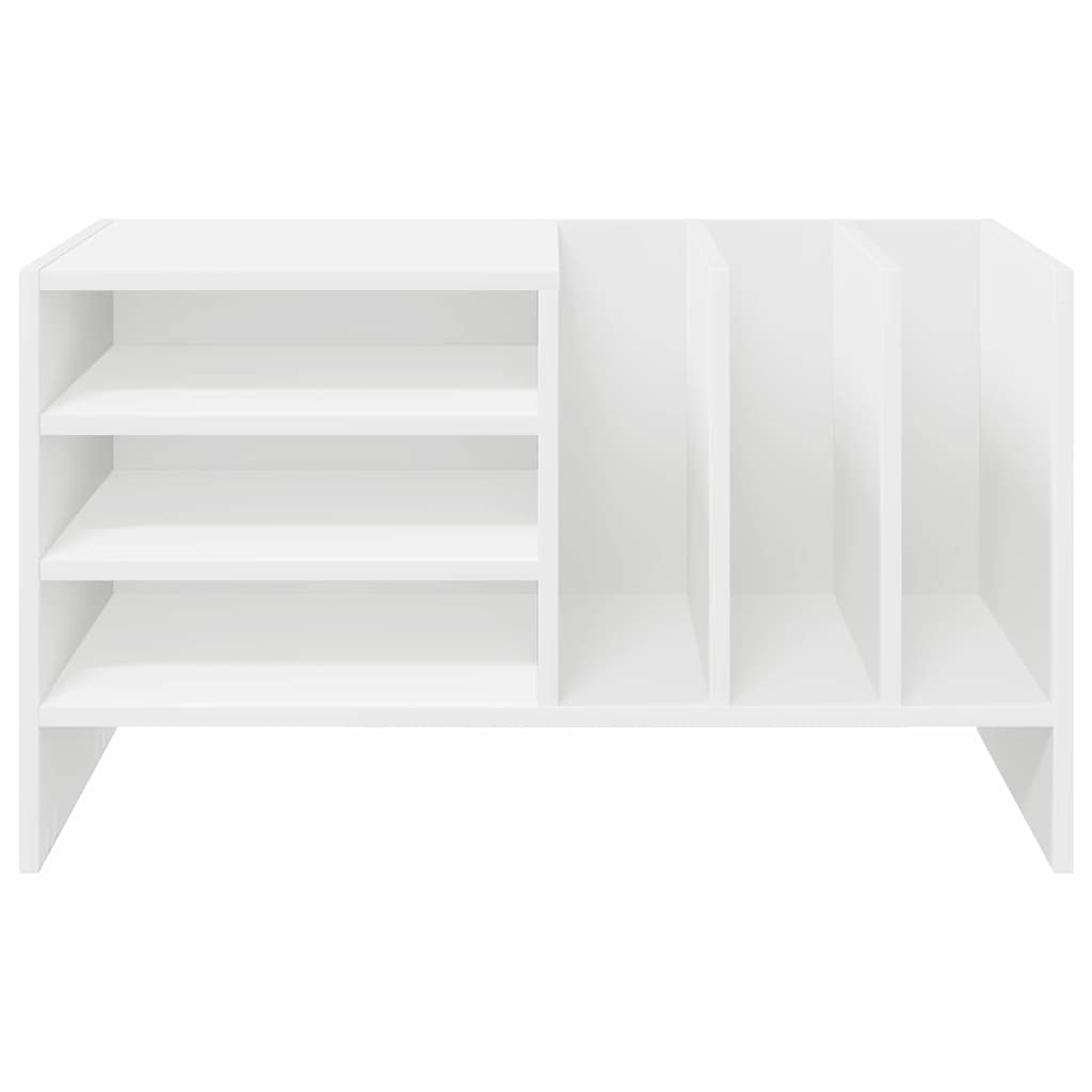 vidaXL Platenkast met plank Wit 78,5 x 35 x 45 cm Bewerkt hout