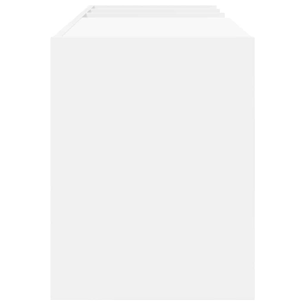 vidaXL Platenkast met plank Wit 78,5 x 35 x 45 cm Bewerkt hout