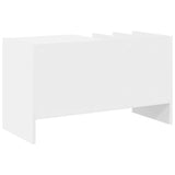 vidaXL Platenkast met plank Wit 78,5 x 35 x 45 cm Bewerkt hout