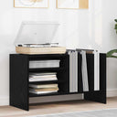 vidaXL Platenkast met plank Wit 78,5 x 35 x 45 cm Bewerkt hout