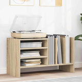 vidaXL Platenkast met plank Wit 78,5 x 35 x 45 cm Bewerkt hout