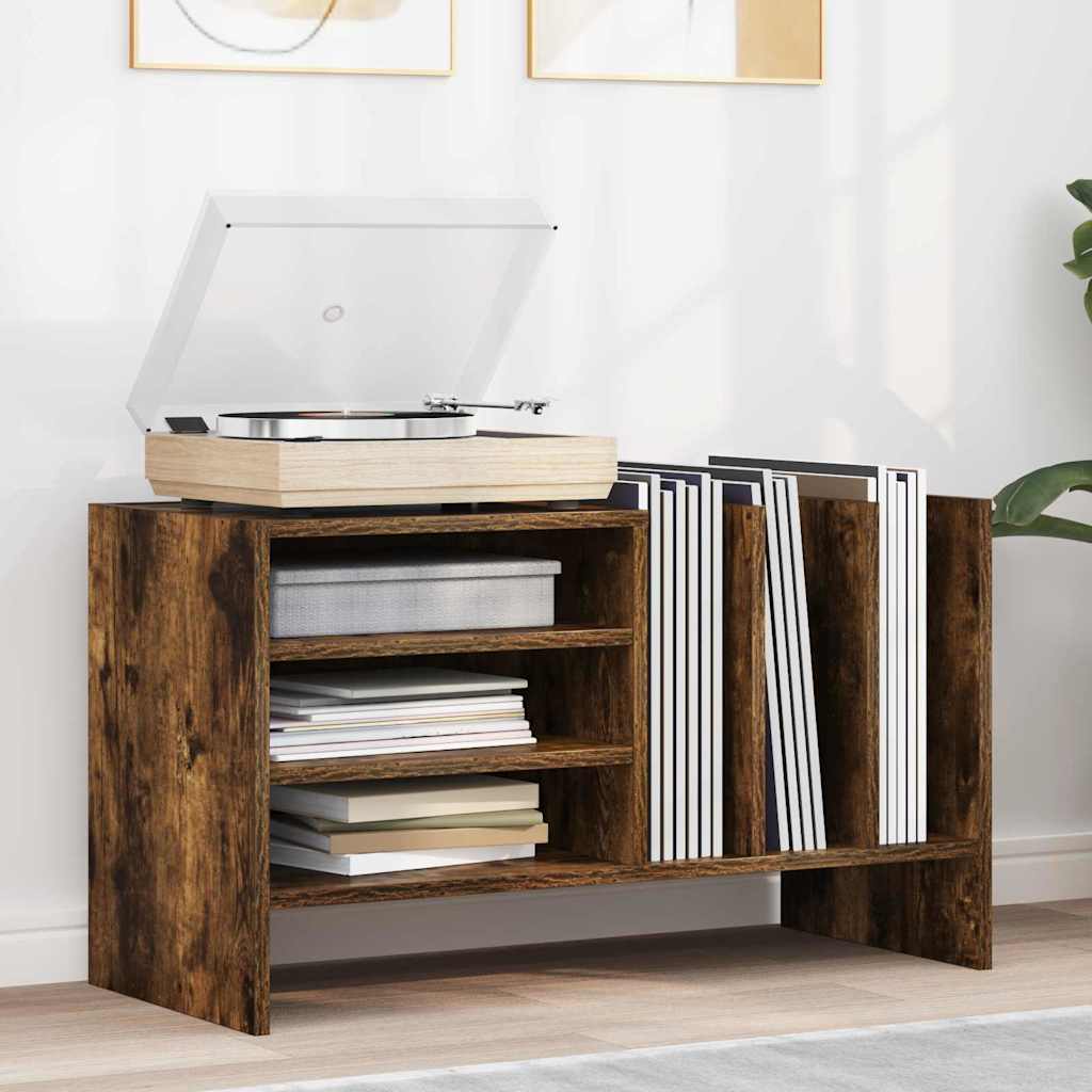 vidaXL Platenkast met plank Wit 78,5 x 35 x 45 cm Bewerkt hout