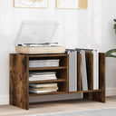 vidaXL Platenkast met plank Wit 78,5 x 35 x 45 cm Bewerkt hout
