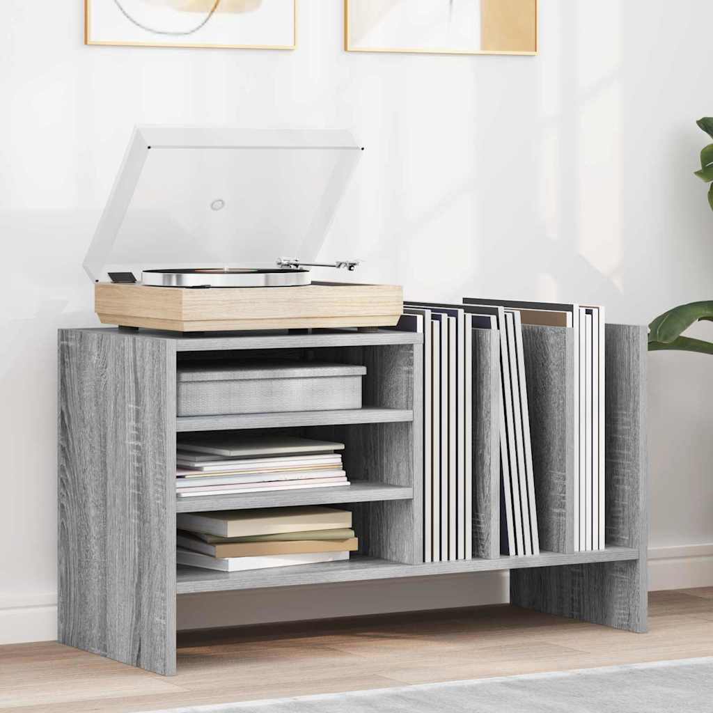 vidaXL Platenkast met plank Wit 78,5 x 35 x 45 cm Bewerkt hout