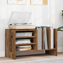 vidaXL Platenkast met plank Wit 78,5 x 35 x 45 cm Bewerkt hout