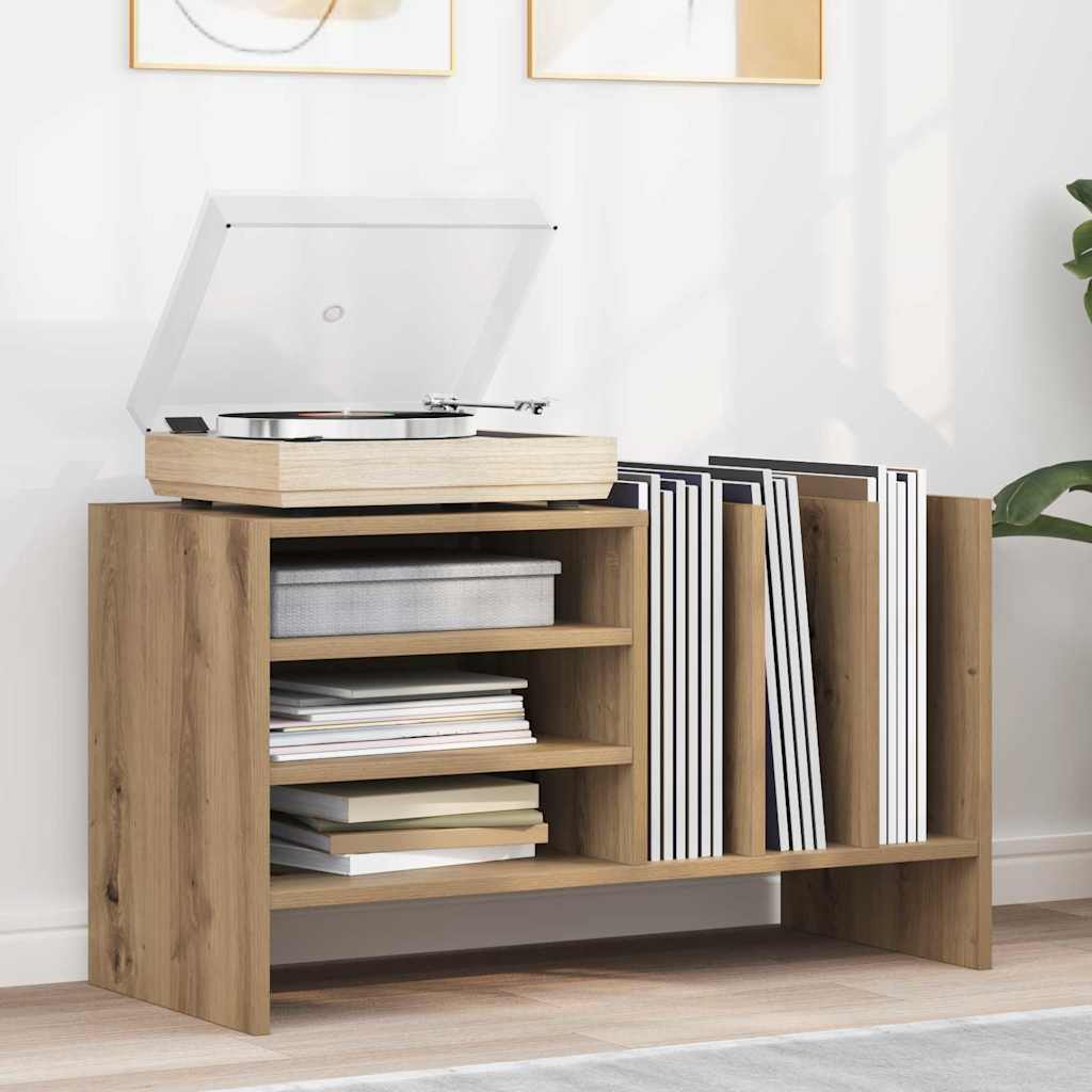 vidaXL Platenkast met plank Wit 78,5 x 35 x 45 cm Bewerkt hout