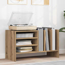 vidaXL Platenkast met plank Wit 78,5 x 35 x 45 cm Bewerkt hout