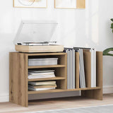 vidaXL Platenkast met plank Wit 78,5 x 35 x 45 cm Bewerkt hout