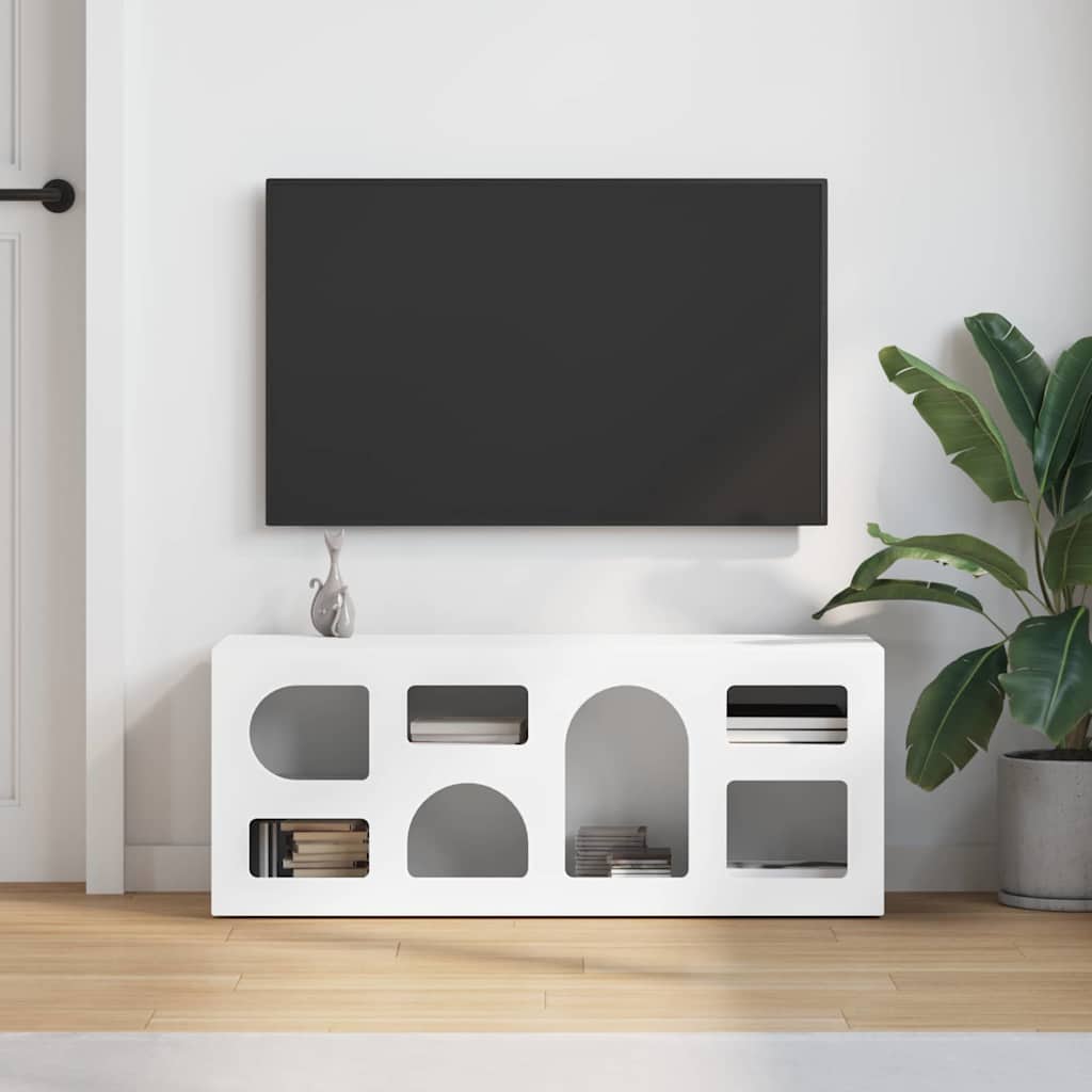vidaXL TV Kast Wit 100 x 35 x 40 cm Bewerkt hout