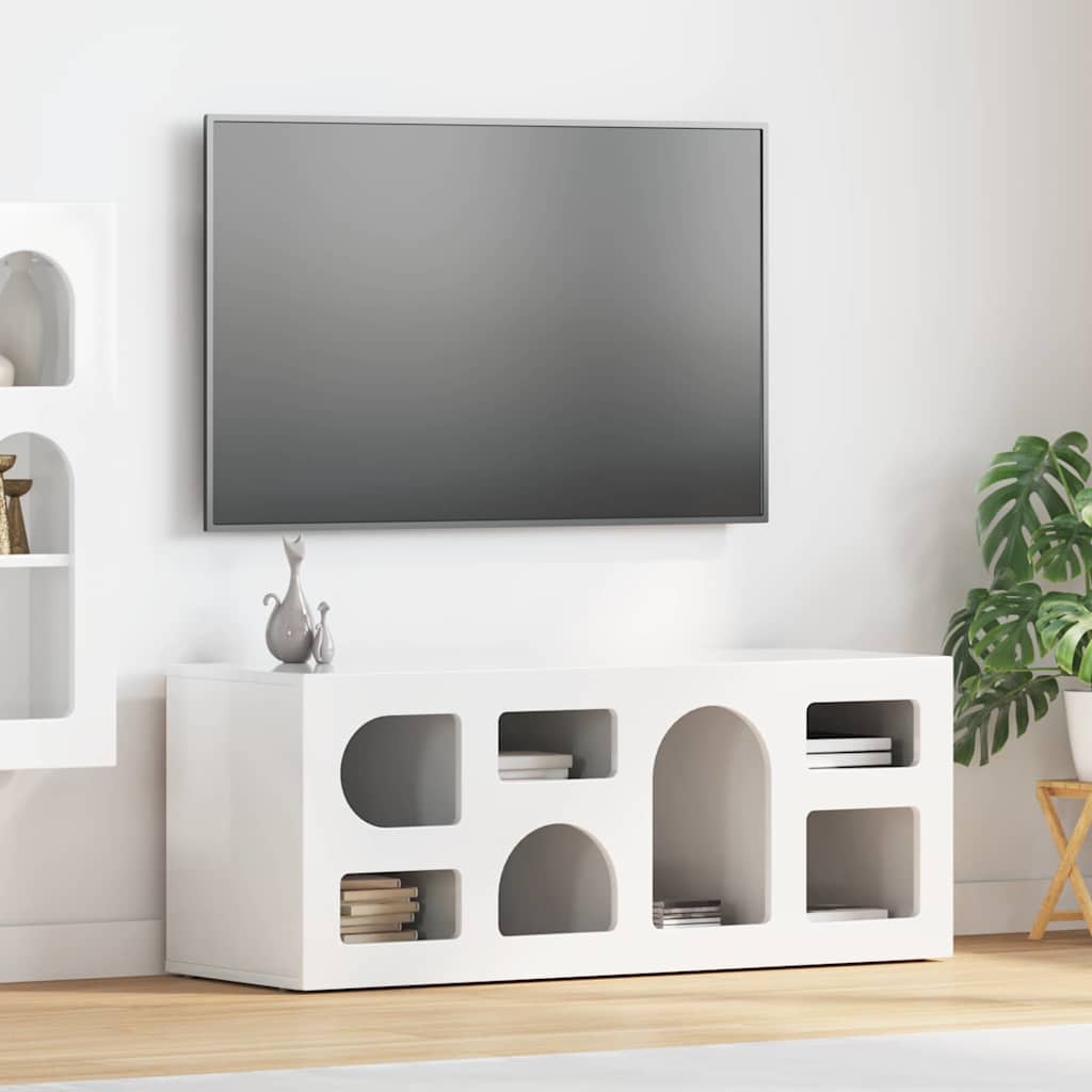 vidaXL TV Kast Wit 100 x 35 x 40 cm Bewerkt hout