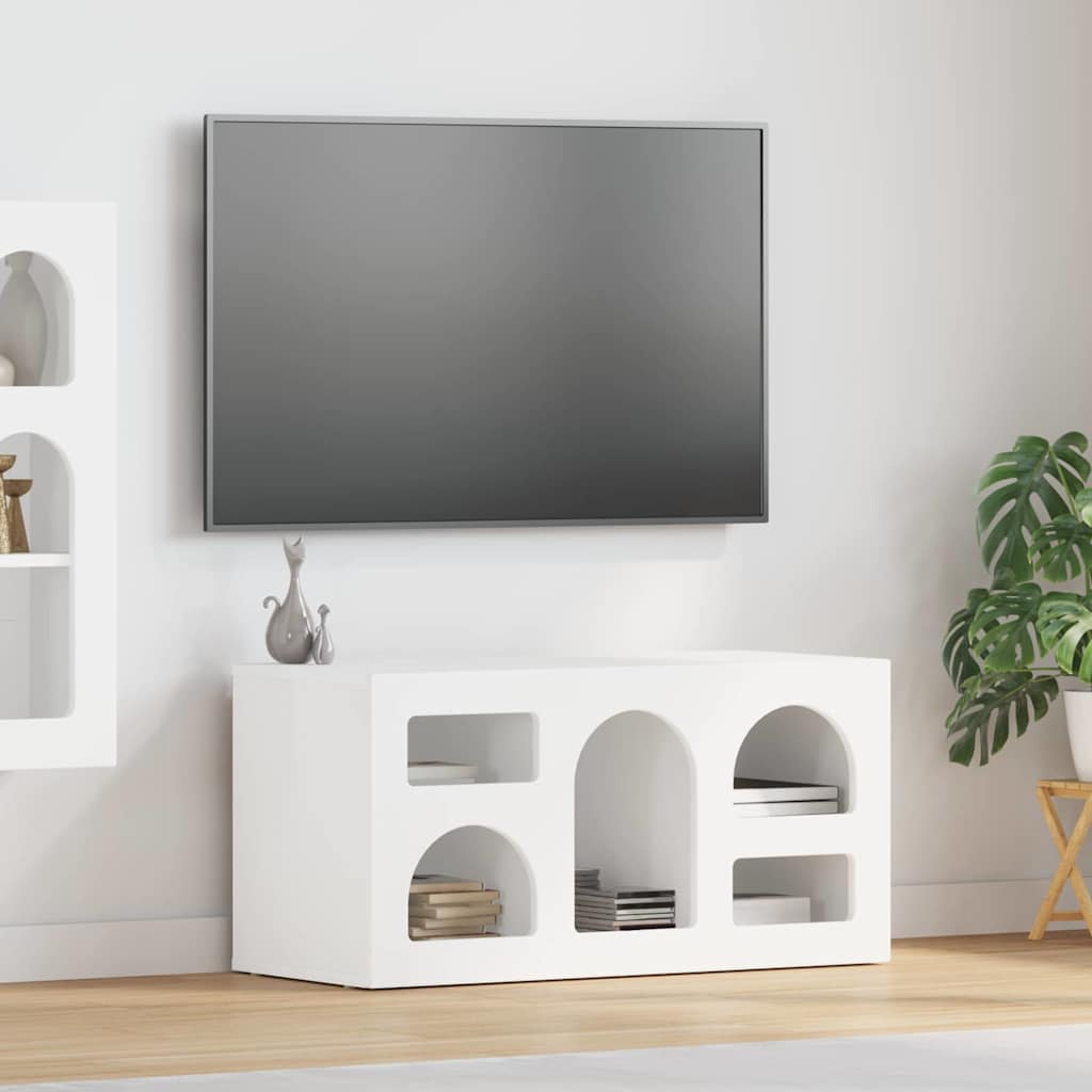 vidaXL TV Kast Wit 80 x 35 x 40 cm Bewerkt hout