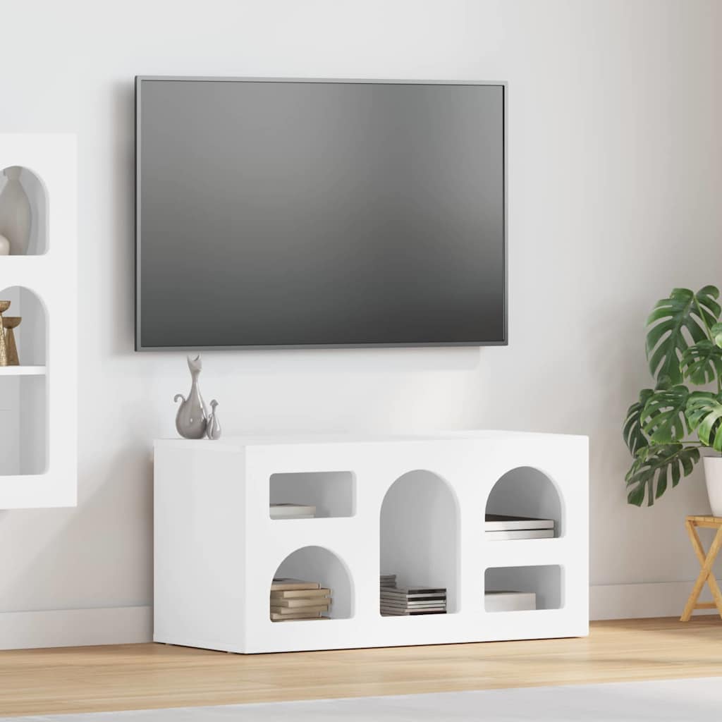 vidaXL TV Kast Wit 80 x 35 x 40 cm Bewerkt hout